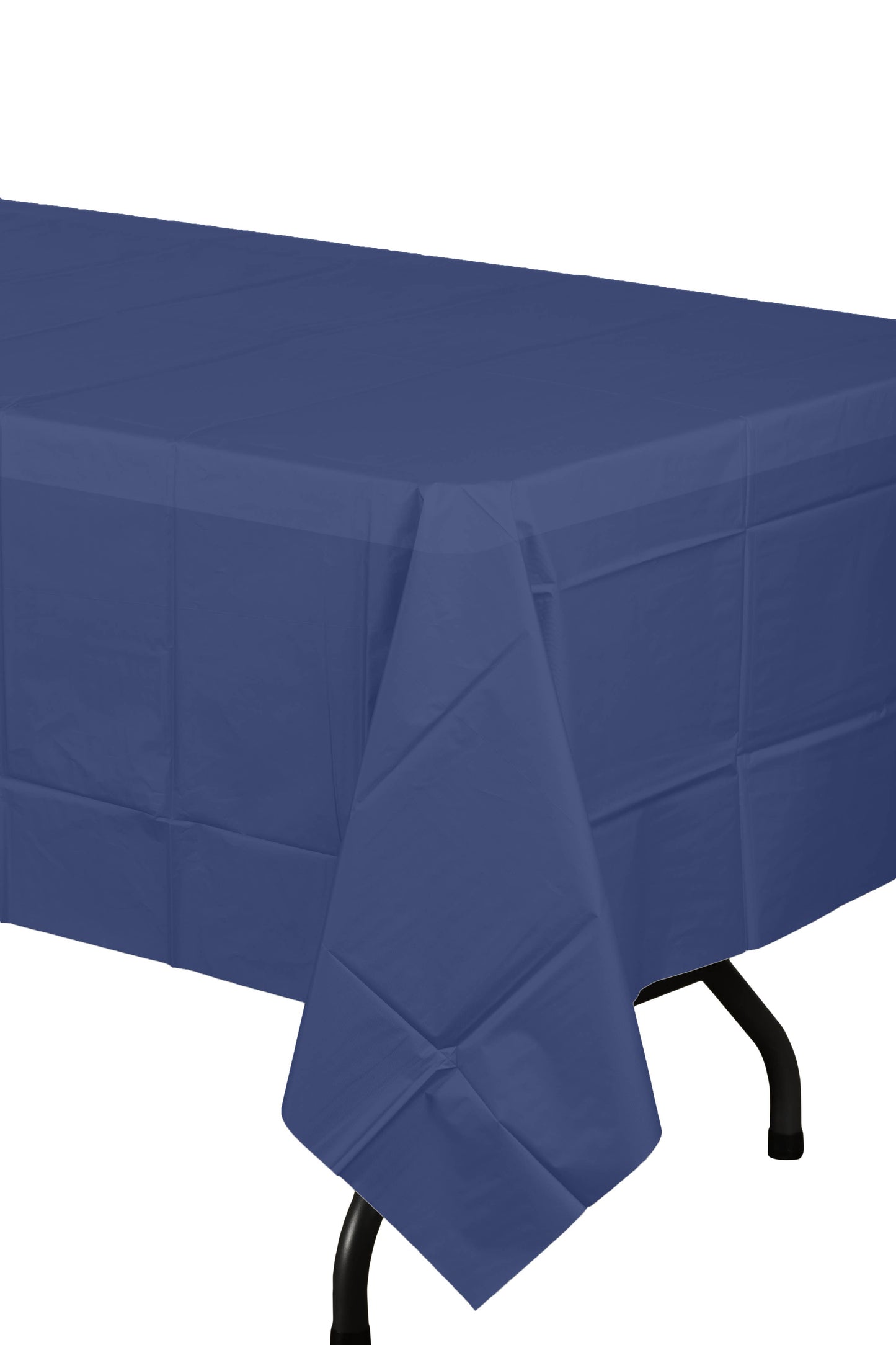 Navy Blue Disposable Plastic Tablecloth - 54 in. x 108 in.