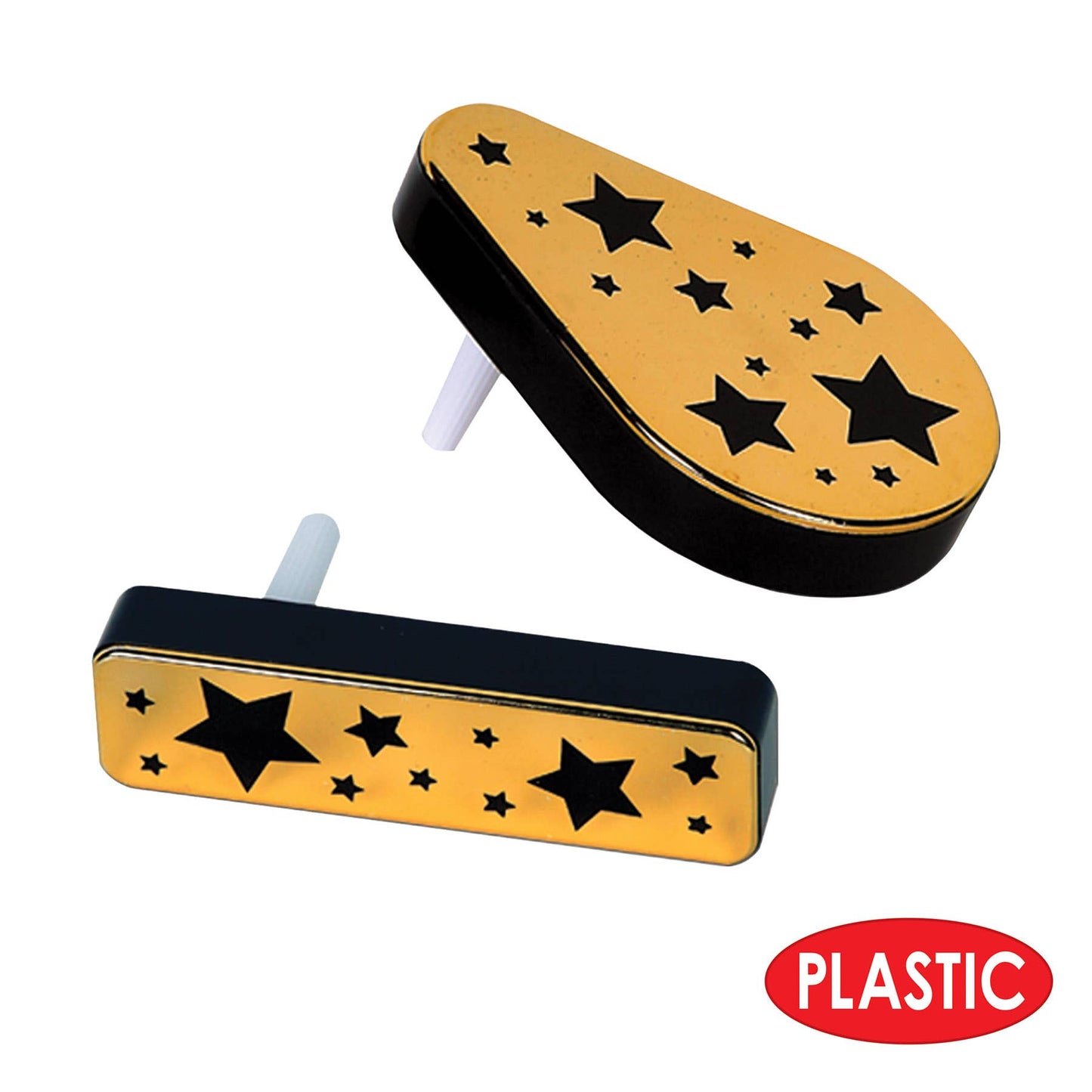 Plastic Metallic Black and Gold Noisemaker