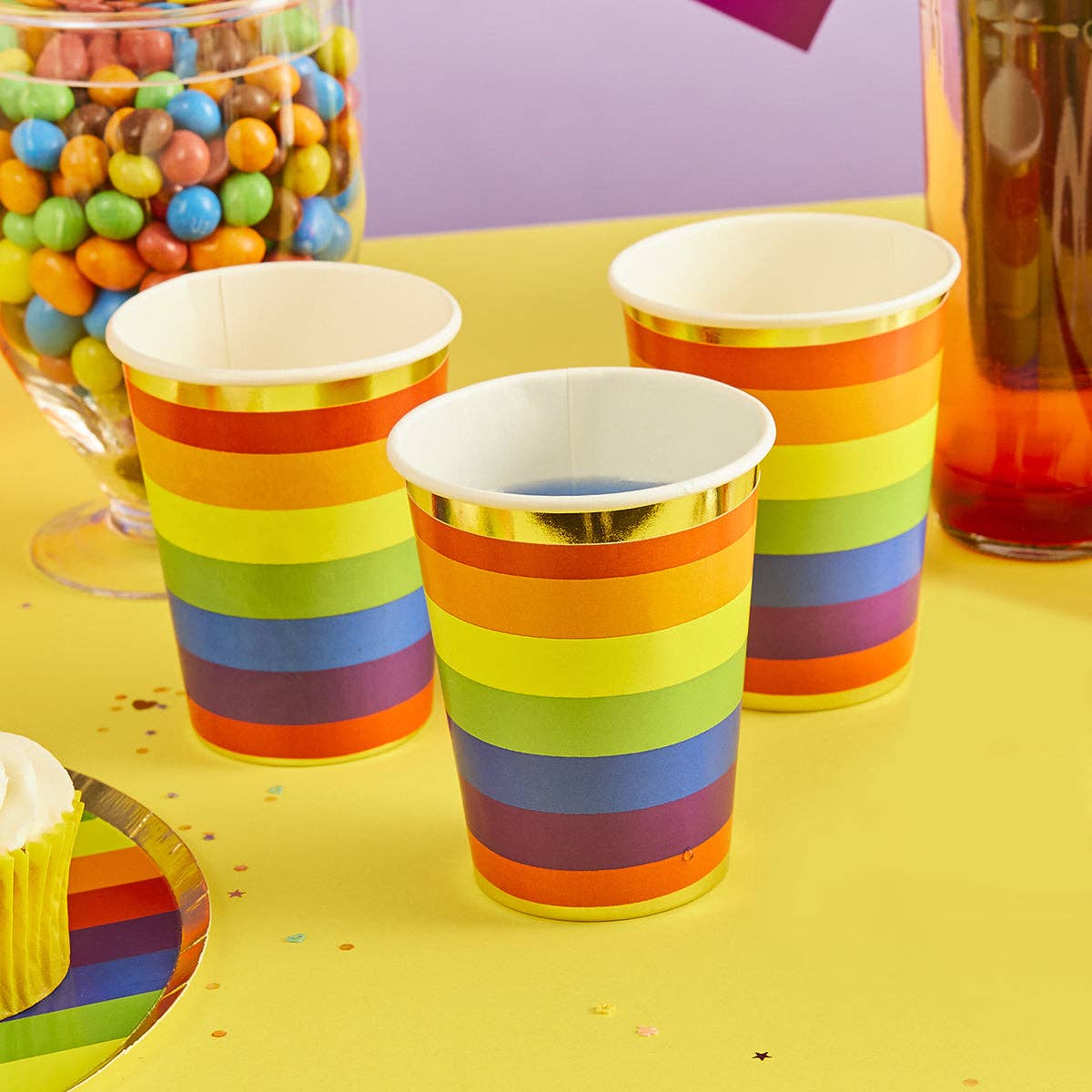 Rainbow Paper Cups 8 Pack