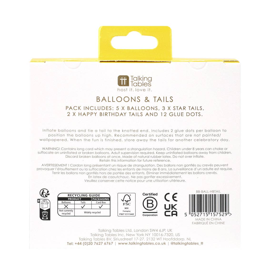 Birthday Brights Balloons With Star and Happy Birthday Tails - 5 Pack