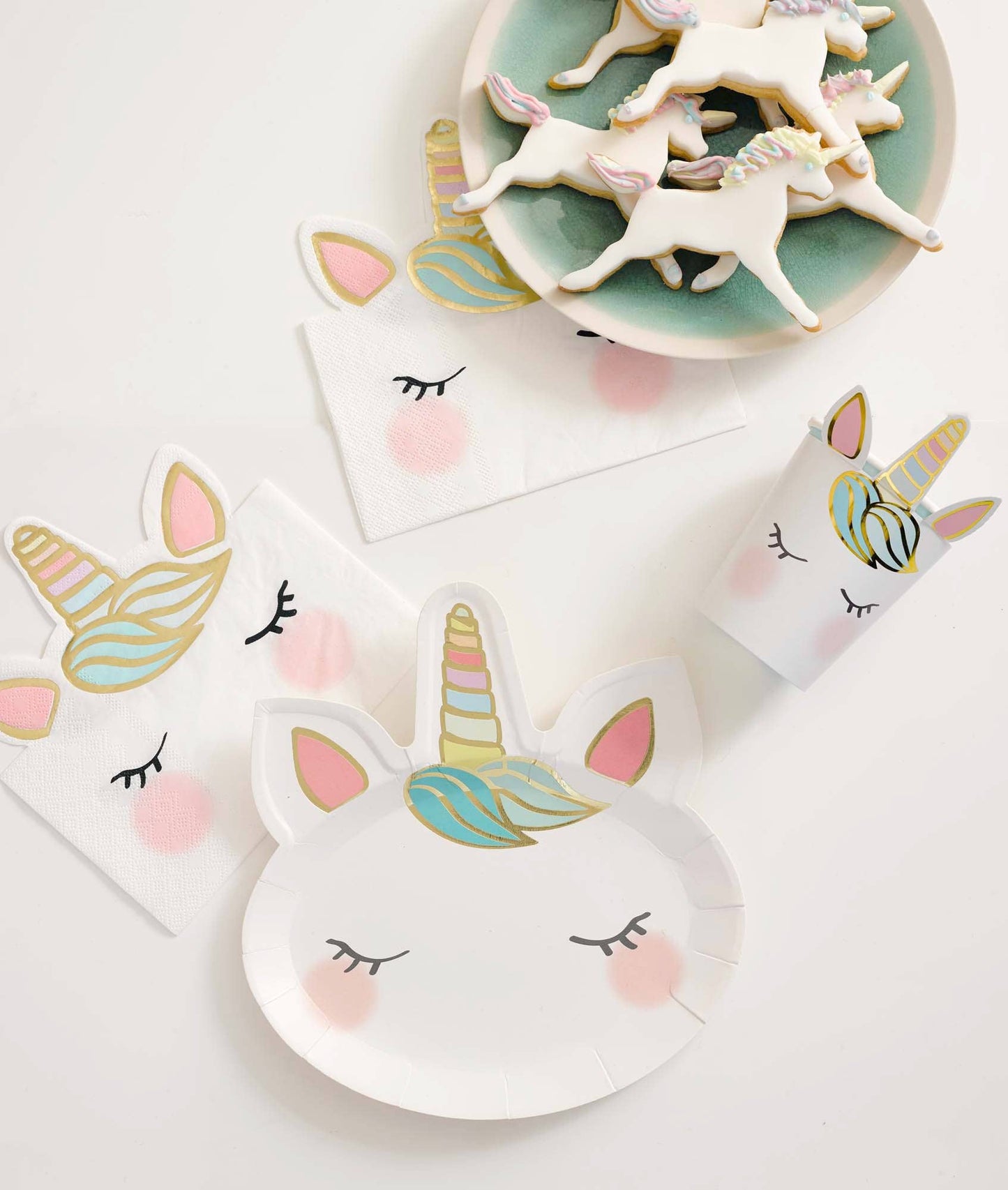 Unicorn Face Plates | 8 Pack | Kids Birthday Party |