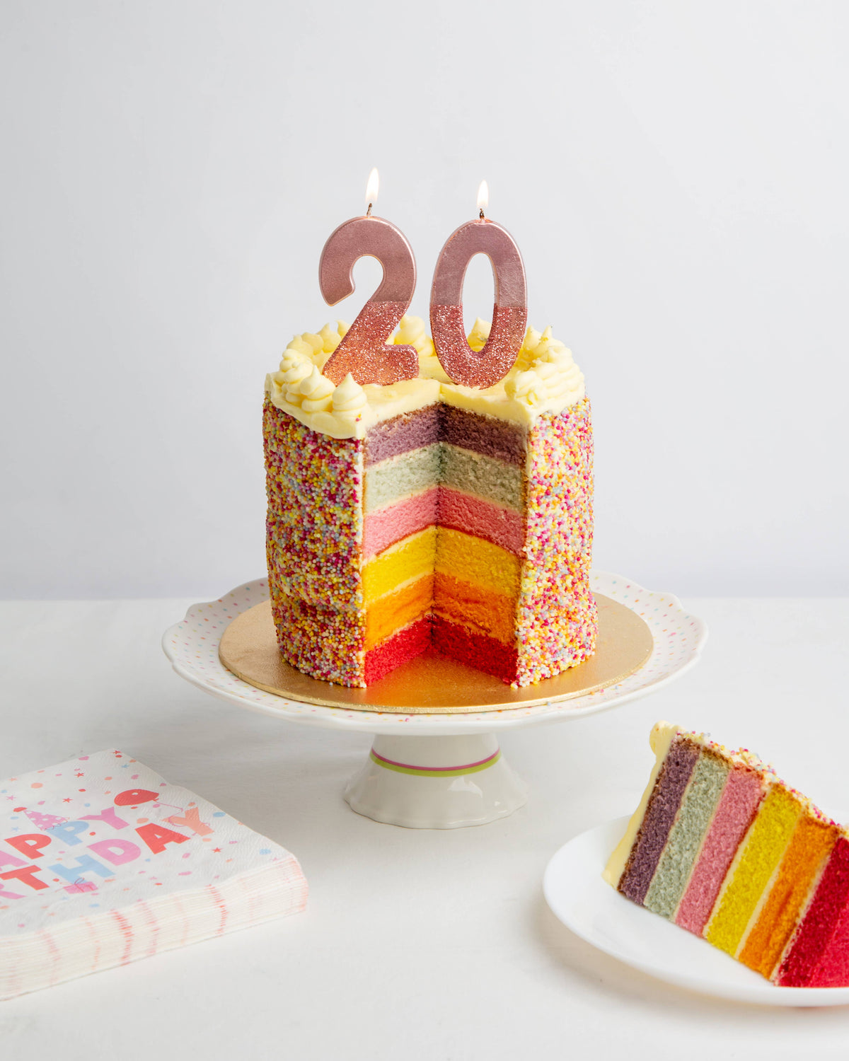 Rose Gold Glitter Birthday Number Candles | 0-9 | Single |