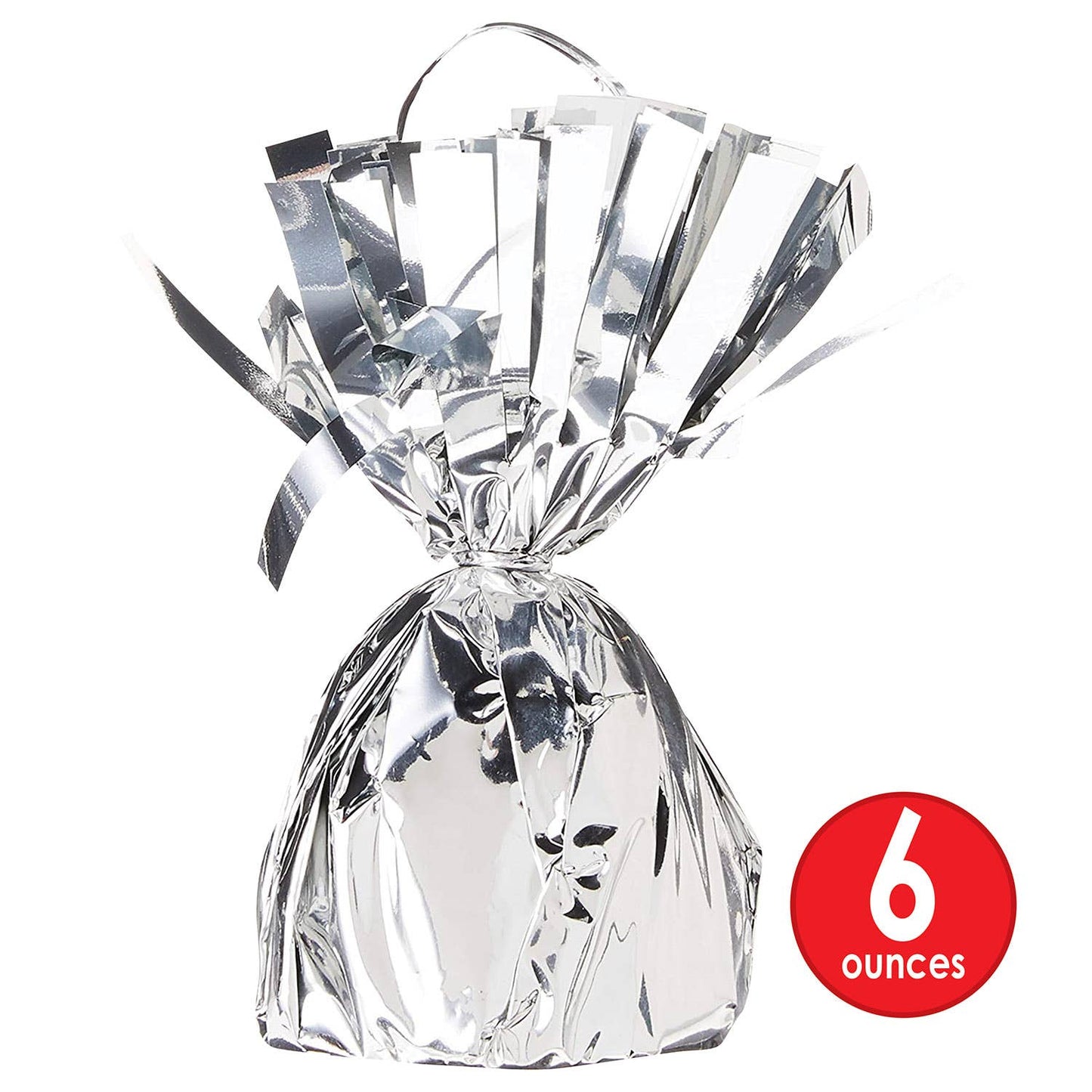 Metallic Wrapped Balloon Weight - Silver, 6 oz