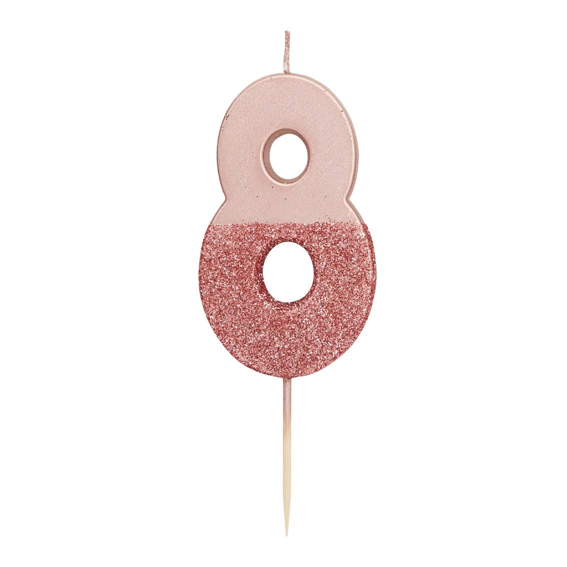 Rose Gold Glitter Birthday Number Candles | 0-9 | Single |