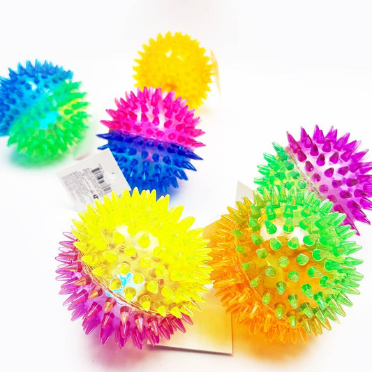 Light Up Spike Ball With Squicky Sound