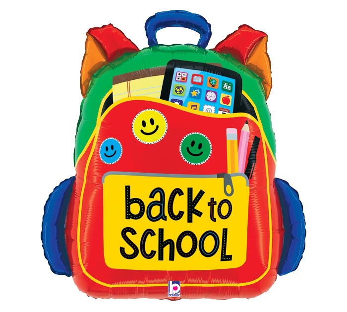 25"PKG BACK TO SCHOOL BACKPACK SHAPE NO HELIUM