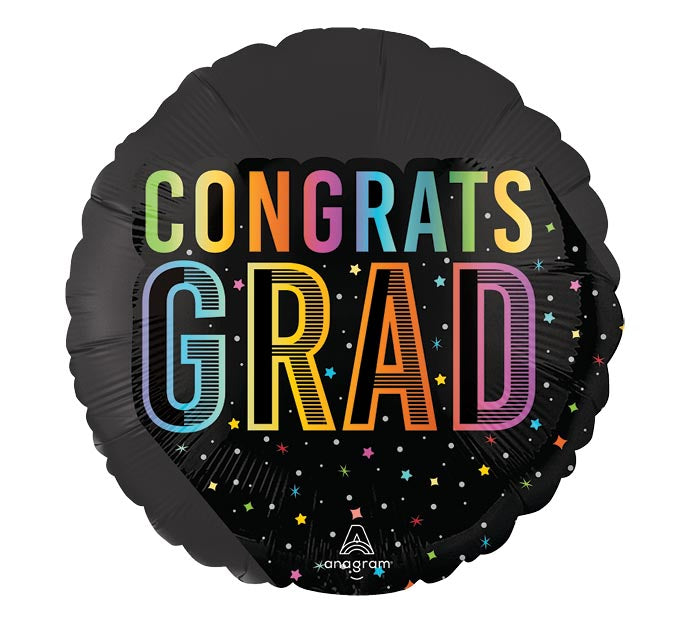 18" GRA SATIN COSMIC FUTURE GRAD ROUND NO HELIUM