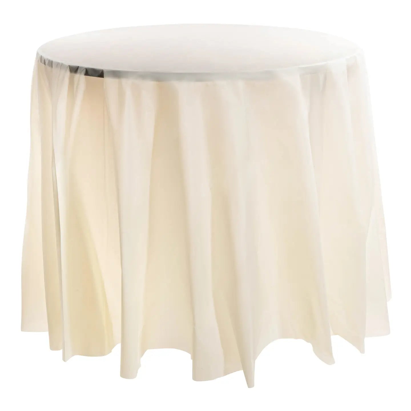 84" Ivory Round Plastic Table Cover