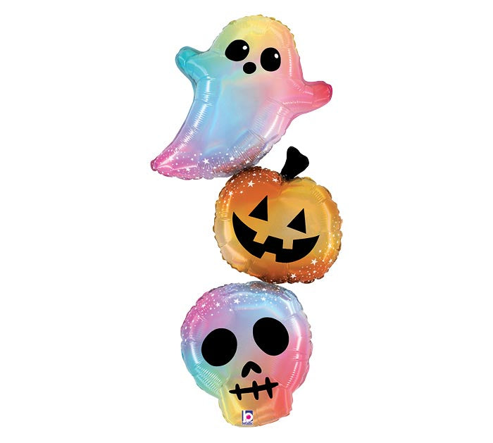 41"PKG OPAL PASTEL HALLOWEEN TRIO HOLOGRAPHIC BALLOON NO HELIUM