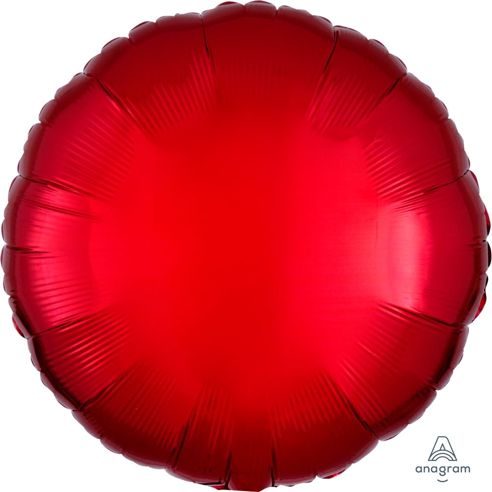 18" Metallic Red Circle Balloon NO HELIUM