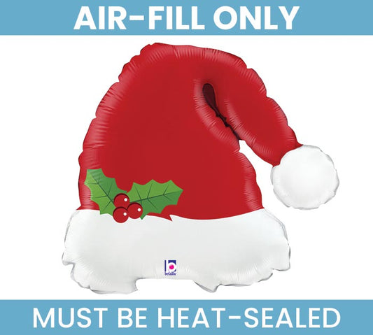 14"FLAT CHRISTMAS SANTA HAT MINI SHAPE ****AIR FILL ONLY****