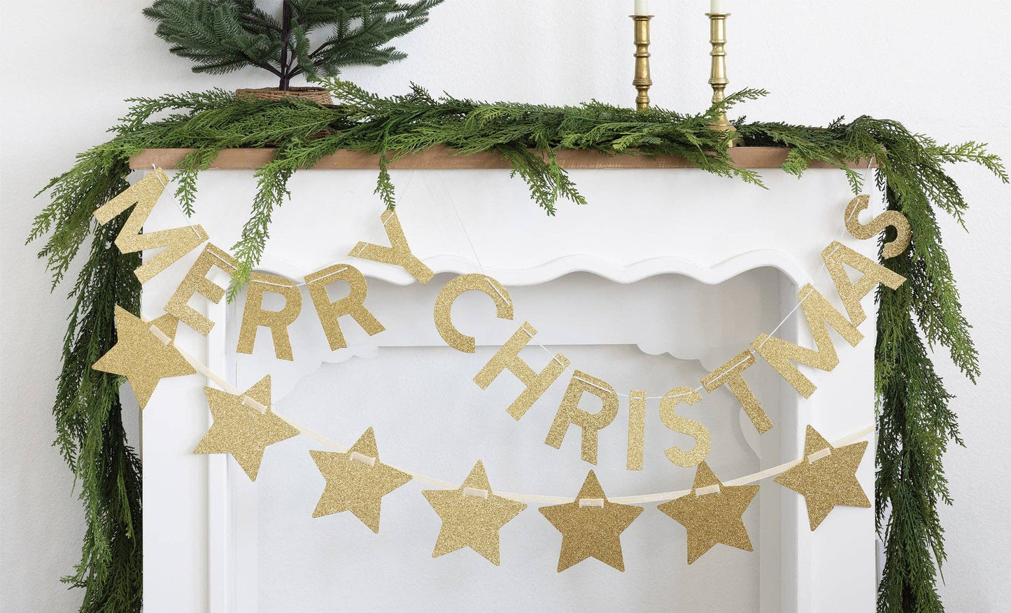 PLHB355 - Chunky Gold Glitter Merry Christmas Banner