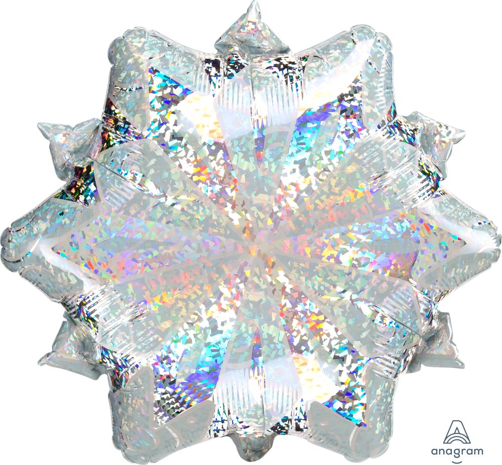 18" Shape White Christmas Snowflake Balloon