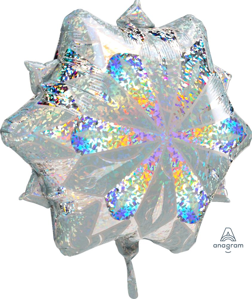 18" Shape White Christmas Snowflake Balloon