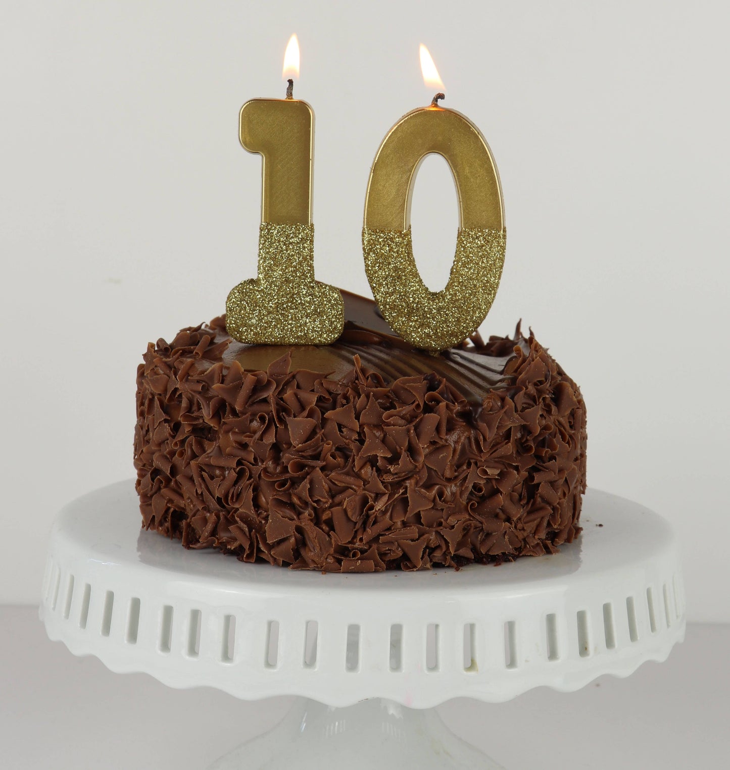 Gold Glitter Birthday Number Candles | 0-9 | Single |