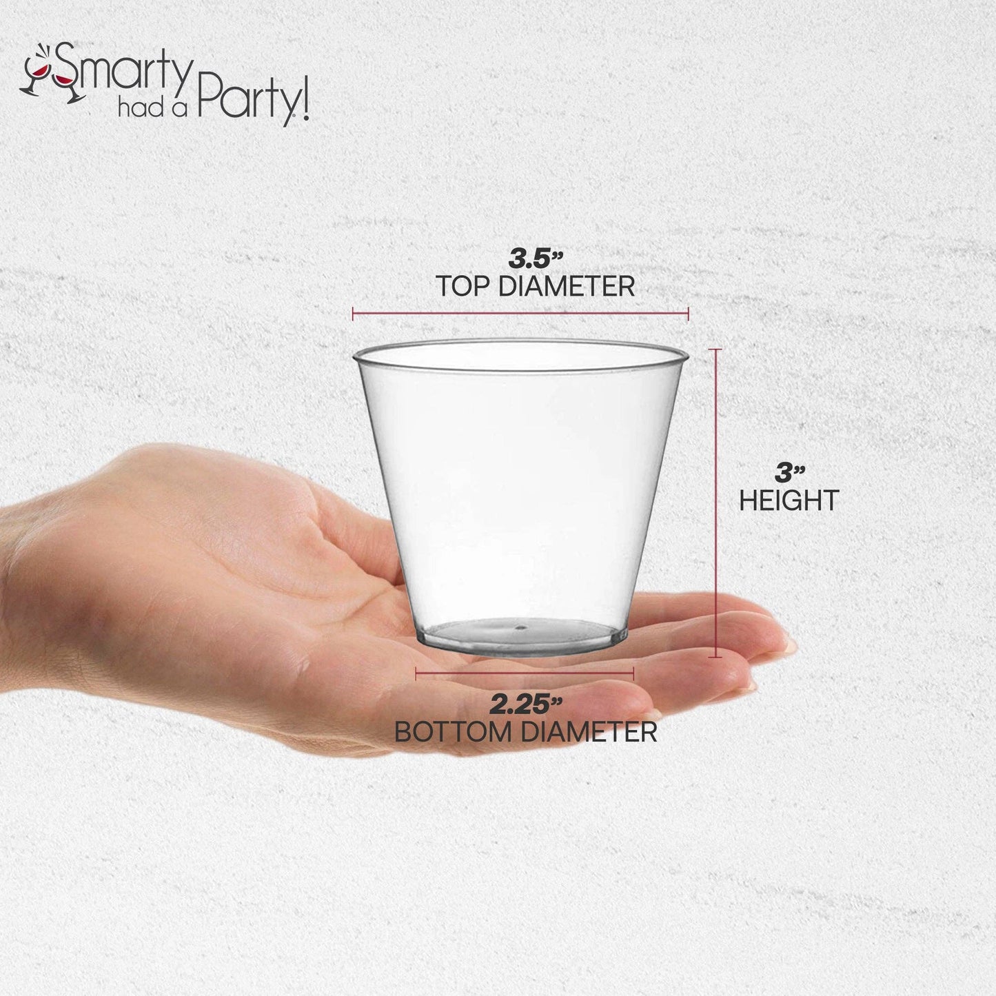9 oz. Crystal Clear Plastic Disposable Party Cups - 20 pcs