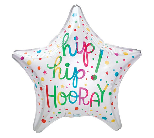 22" PKG HIP HIP HOORAY STAR SHAPE