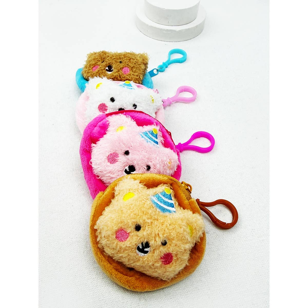 Cute Plushie Bear Character Coin Purse with Key Ring