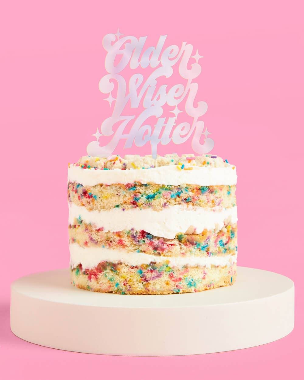 Older, Wiser, Hotter Cake Topper, Bday Supplies, Decorations