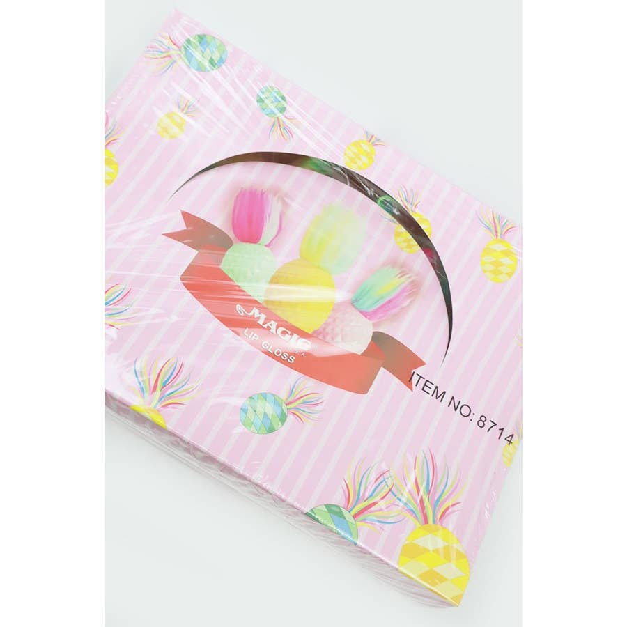Happy Pineapple with Fur Hair Lip Gloss