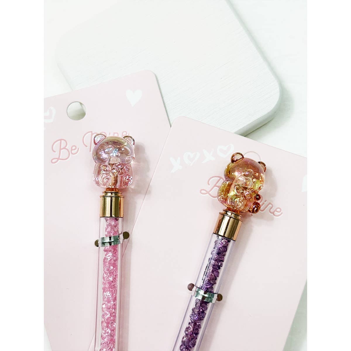 Sweet Bear with Sparkly Beads Pen Set
