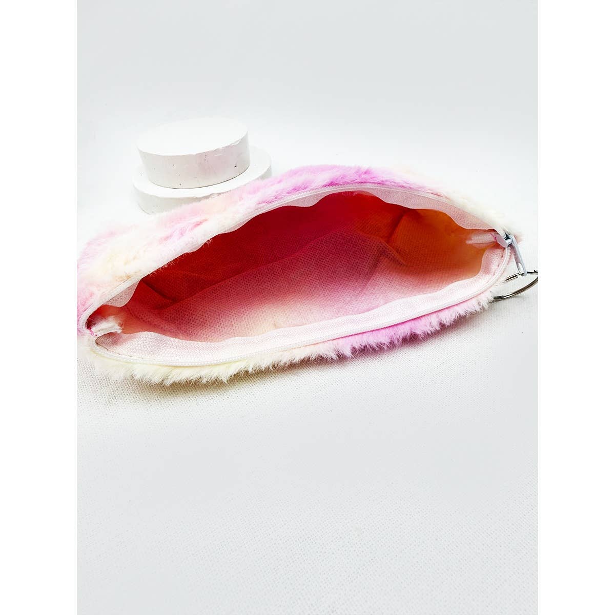 Tie Dyed Faux Fur Coin Purse with Key Ring