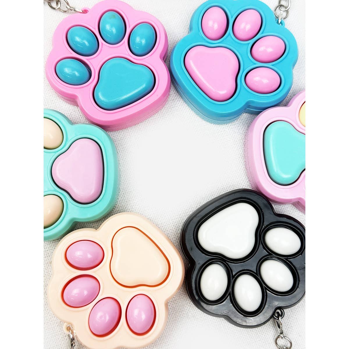 Cat Paw Clicker Fidget Keychain