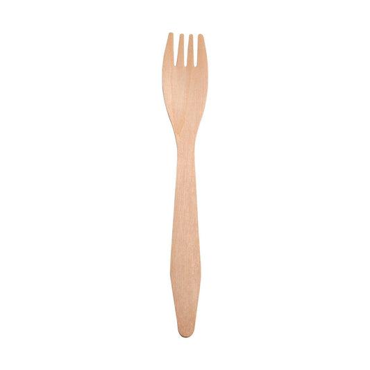 Natural Birch Eco-Friendly Disposable Dinner Forks - 25 pcs