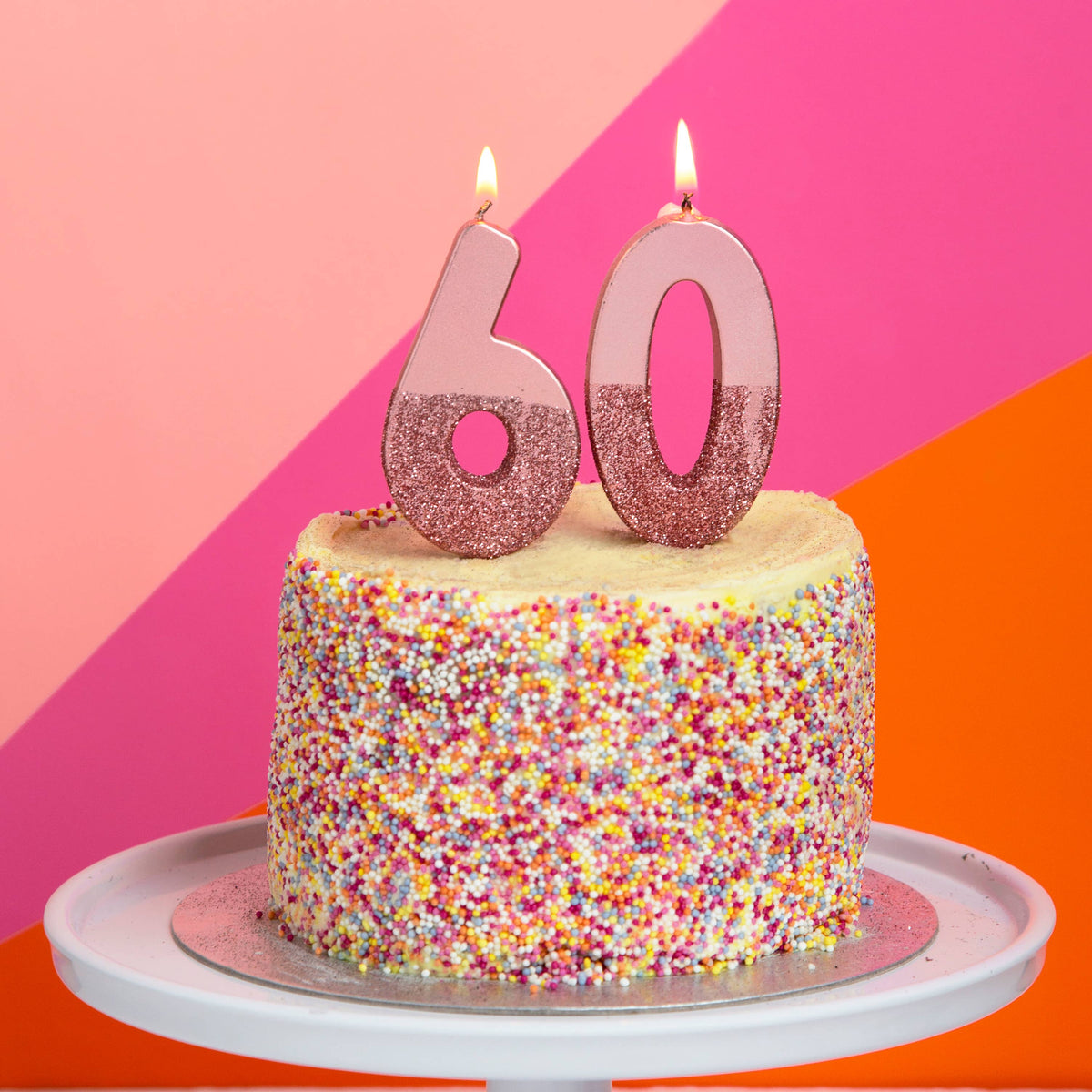 Rose Gold Glitter Birthday Number Candles | 0-9 | Single |