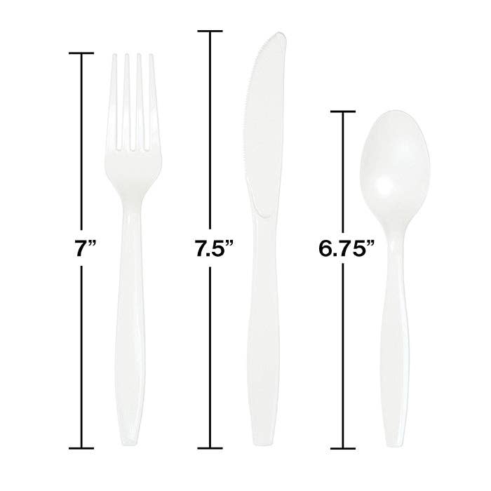 White Value Friendly Assorted Plastic Cutlery, 18/Pkg