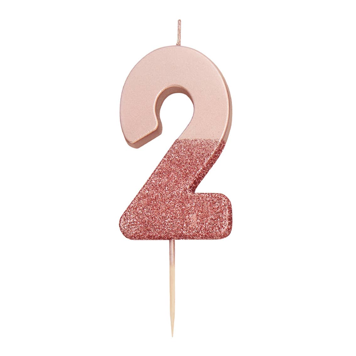 Rose Gold Glitter Birthday Number Candles | 0-9 | Single |