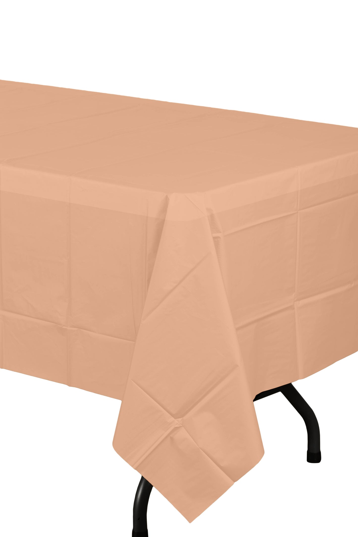 Peach Disposable Plastic Tablecloth - 54 in. x 108 in.