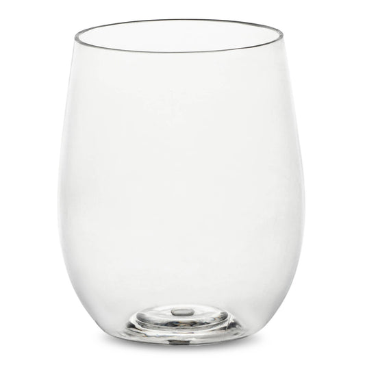12 oz. Clear Elegant Plastic Wine Glasses - 64 pcs