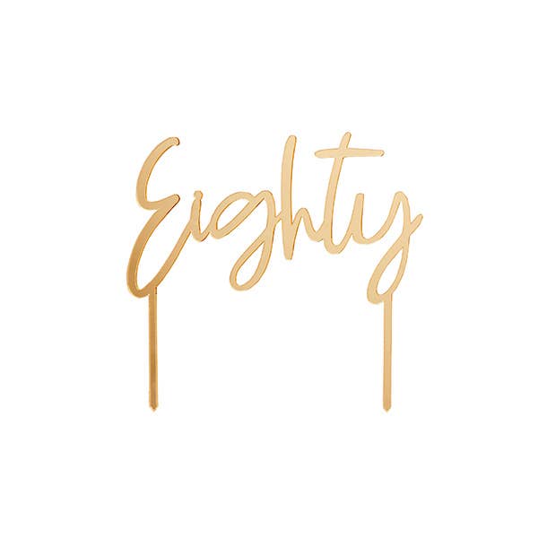 Gold 'Eighty' Acrylic Cake Topper