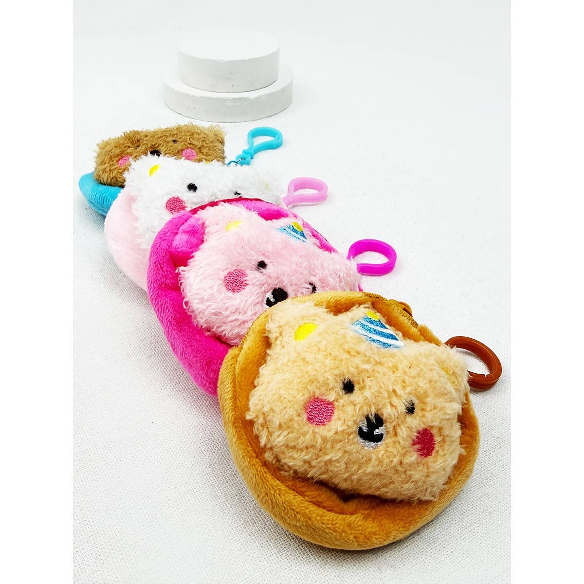 Cute Plushie Bear Character Coin Purse with Key Ring
