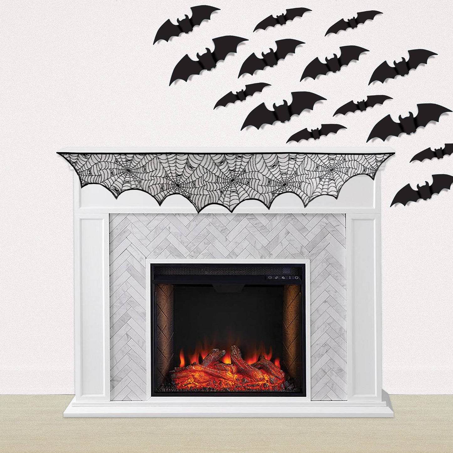 Spider Web Mantel Scarf 18½" x 8'