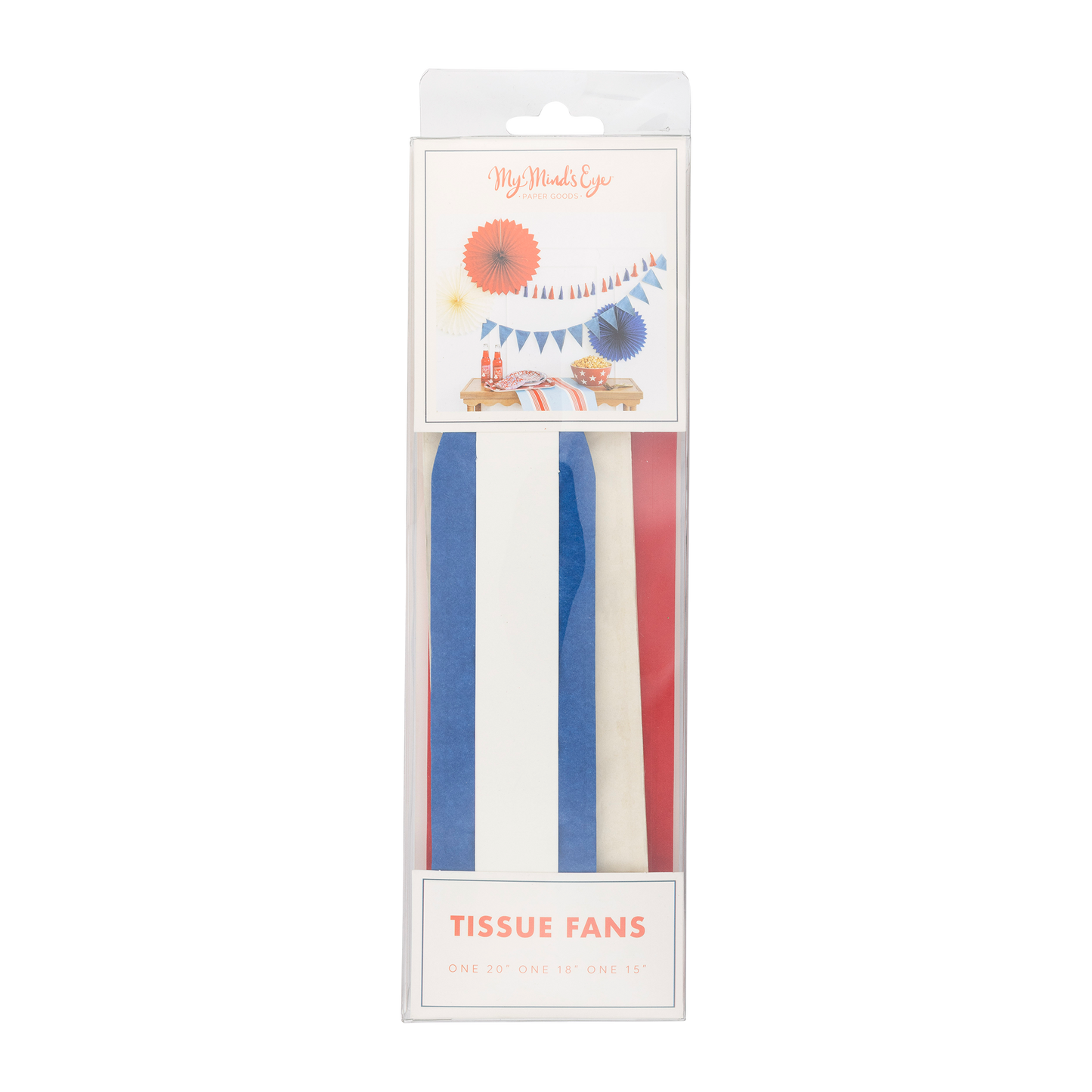 SSP1002 - Red White and Blue Tissue Party Fans