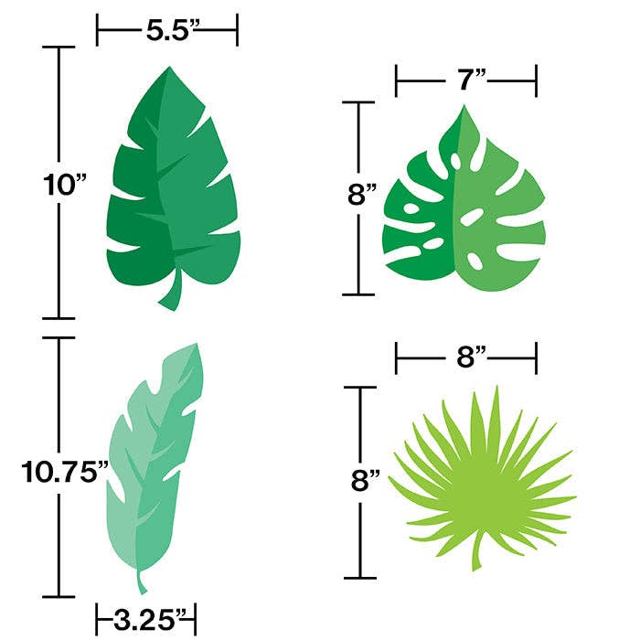 Jungle Leaf Cutouts, 12/Pkg