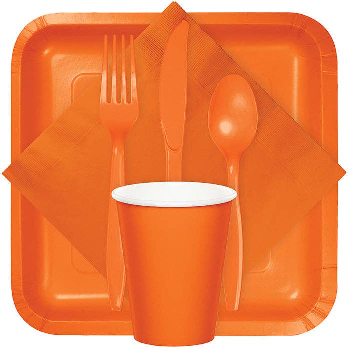 Sunkissed Orange Assorted Plastic Cutlery, 24/Pkg