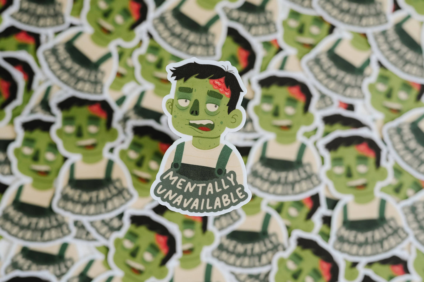 Mentally Unavailable Zombie Sticker