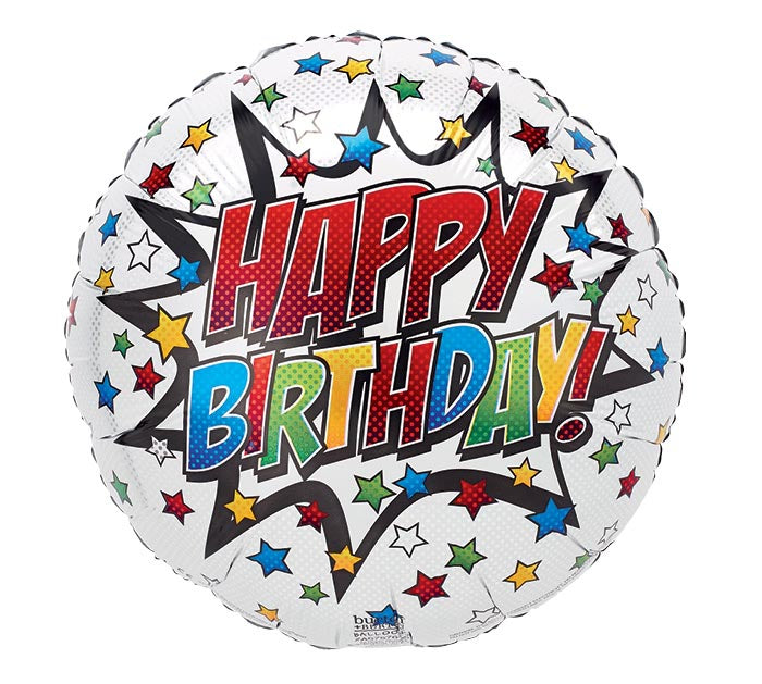 17"PKG HBD COMIC BDAY BLAST NO HELIUM