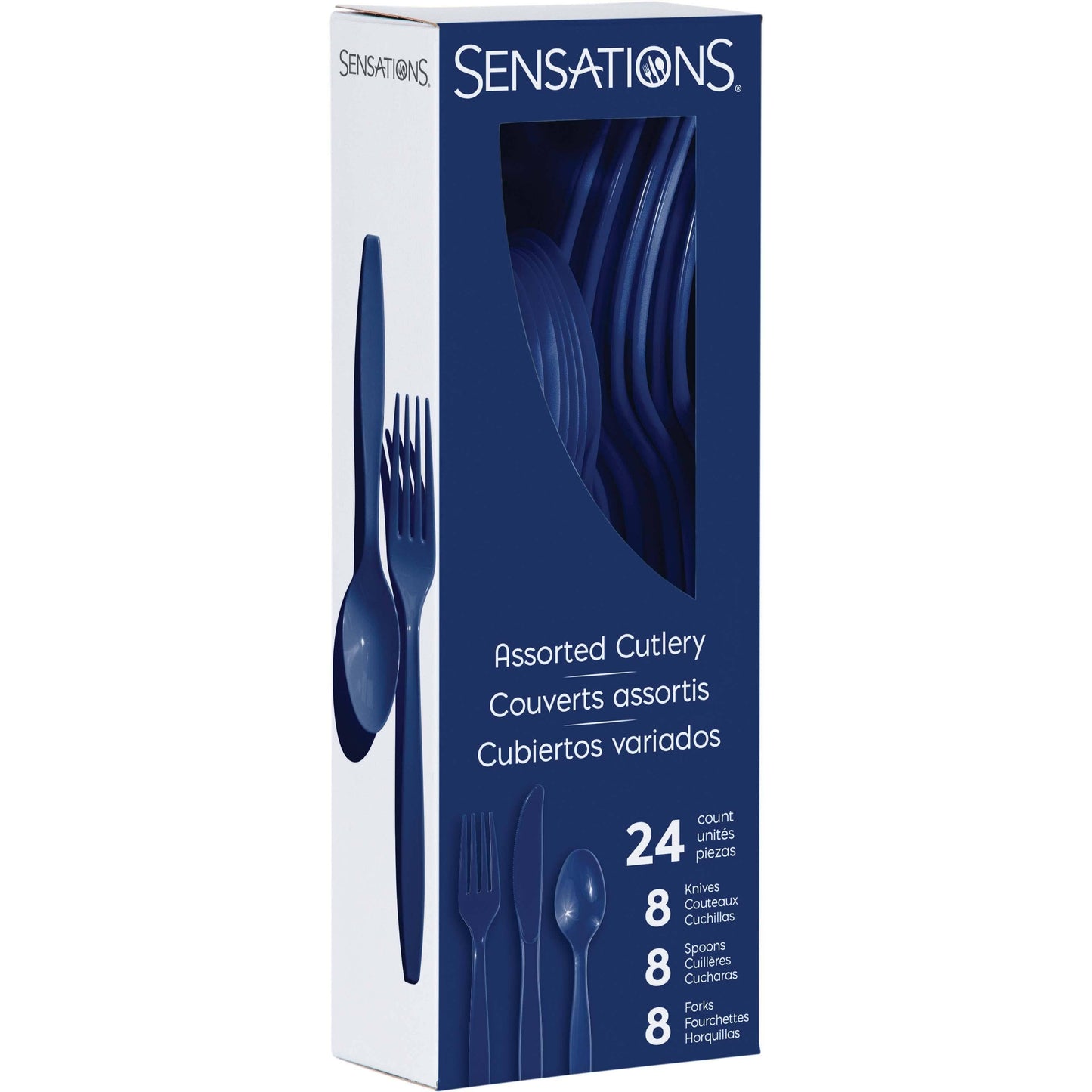 Navy Assorted Cutlery, 24/Pkg