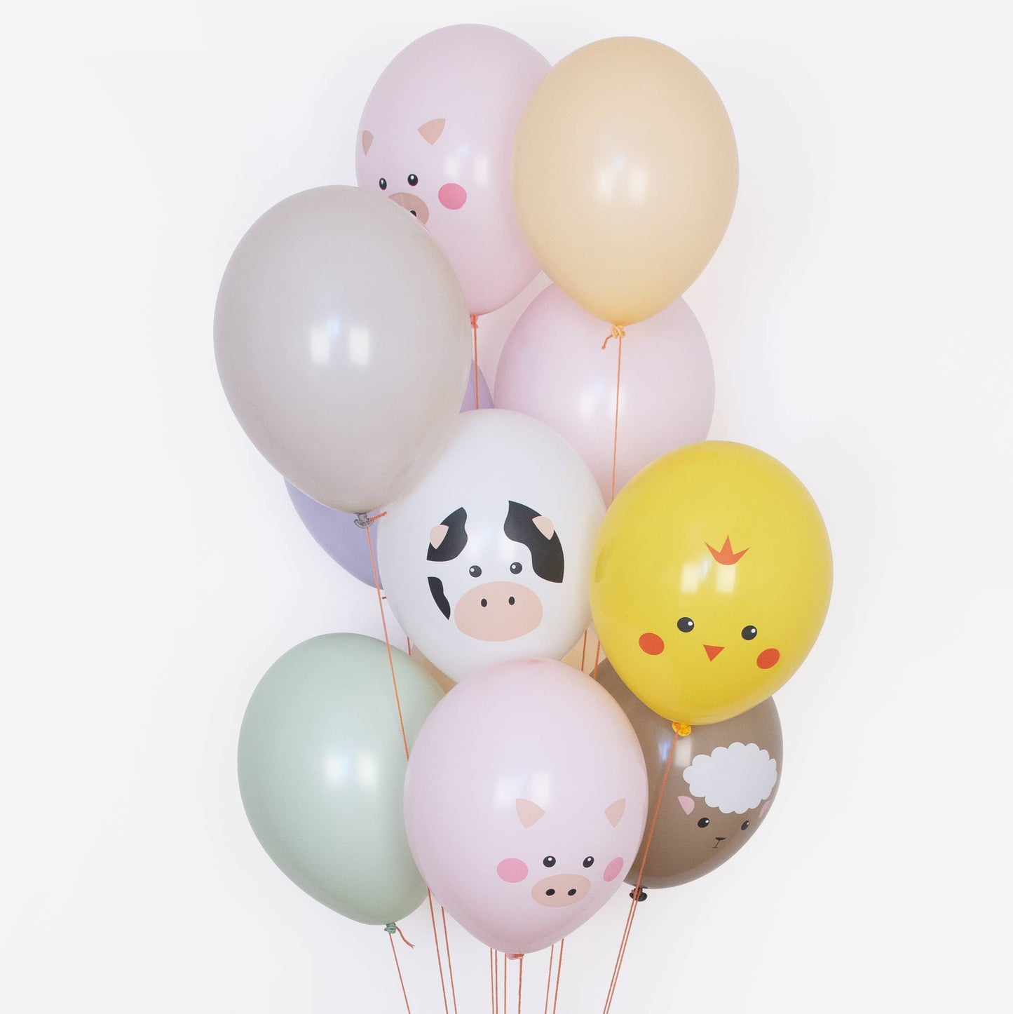 PRINTED MINI FARM ANIMALS BALLOONS QTY. 5
