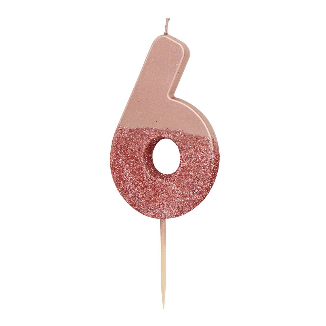 Rose Gold Glitter Birthday Number Candles | 0-9 | Single |