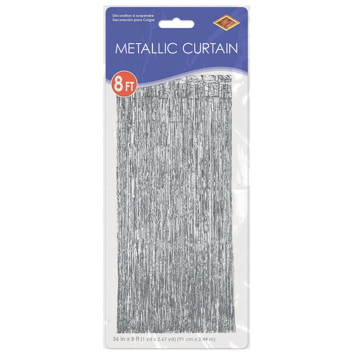 1-Ply Gleam 'N SIlver Curtain, 8' x 3'