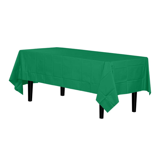 Emerald Green Plastic Tablecloth |54 in. x 108 in.