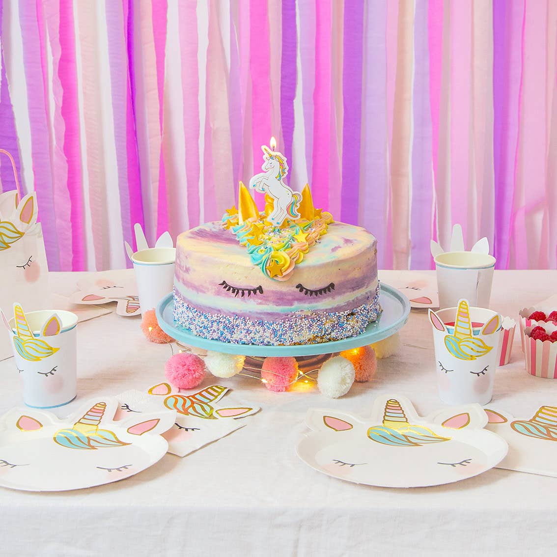 Unicorn Face Plates | 8 Pack | Kids Birthday Party |