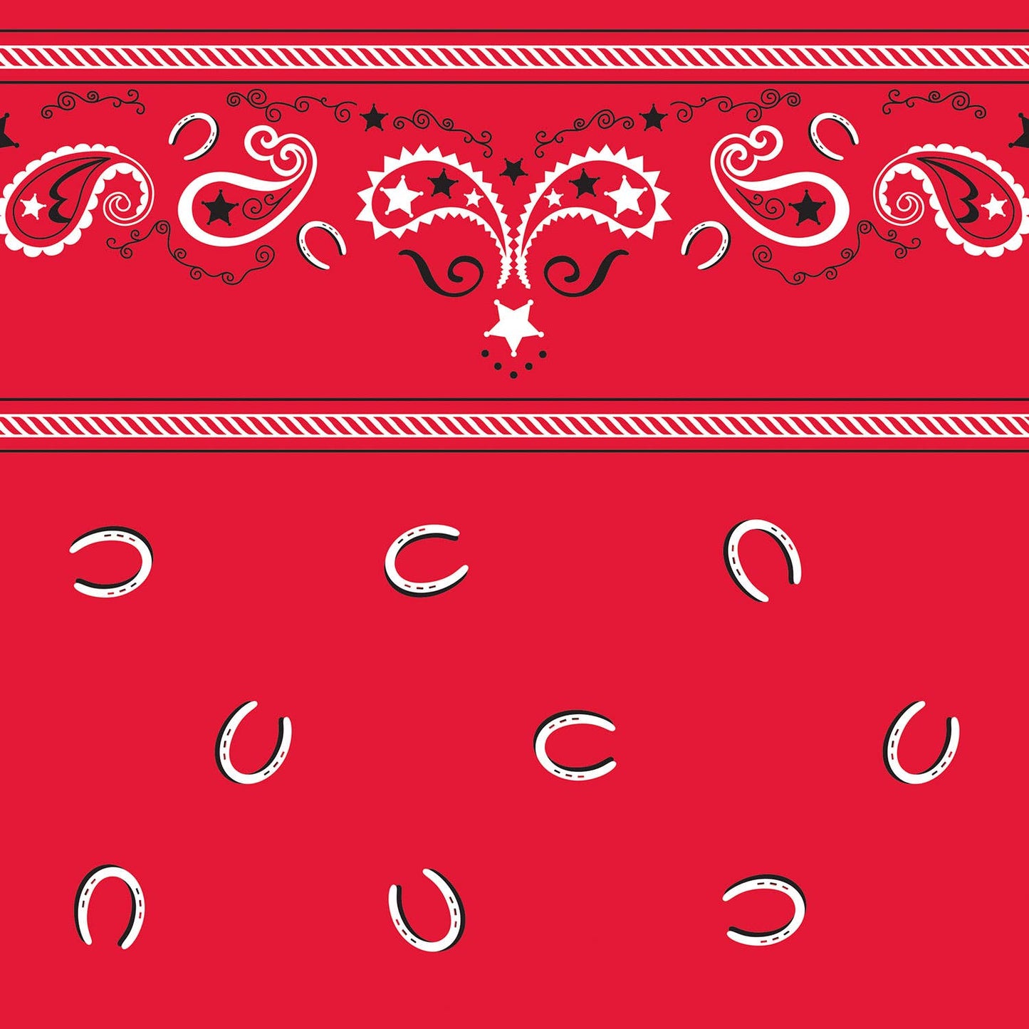Western Red Bandana Plastic Disposable Tablecover 54" x 108"