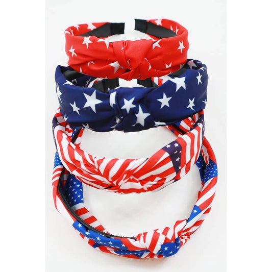 4-Kinds American Patriotic Knotted Headband