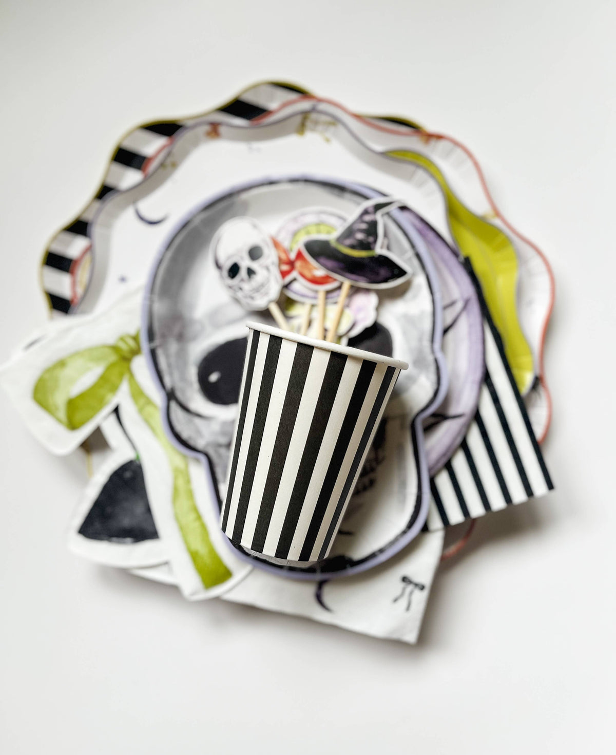 Black & White Striped Halloween Cup